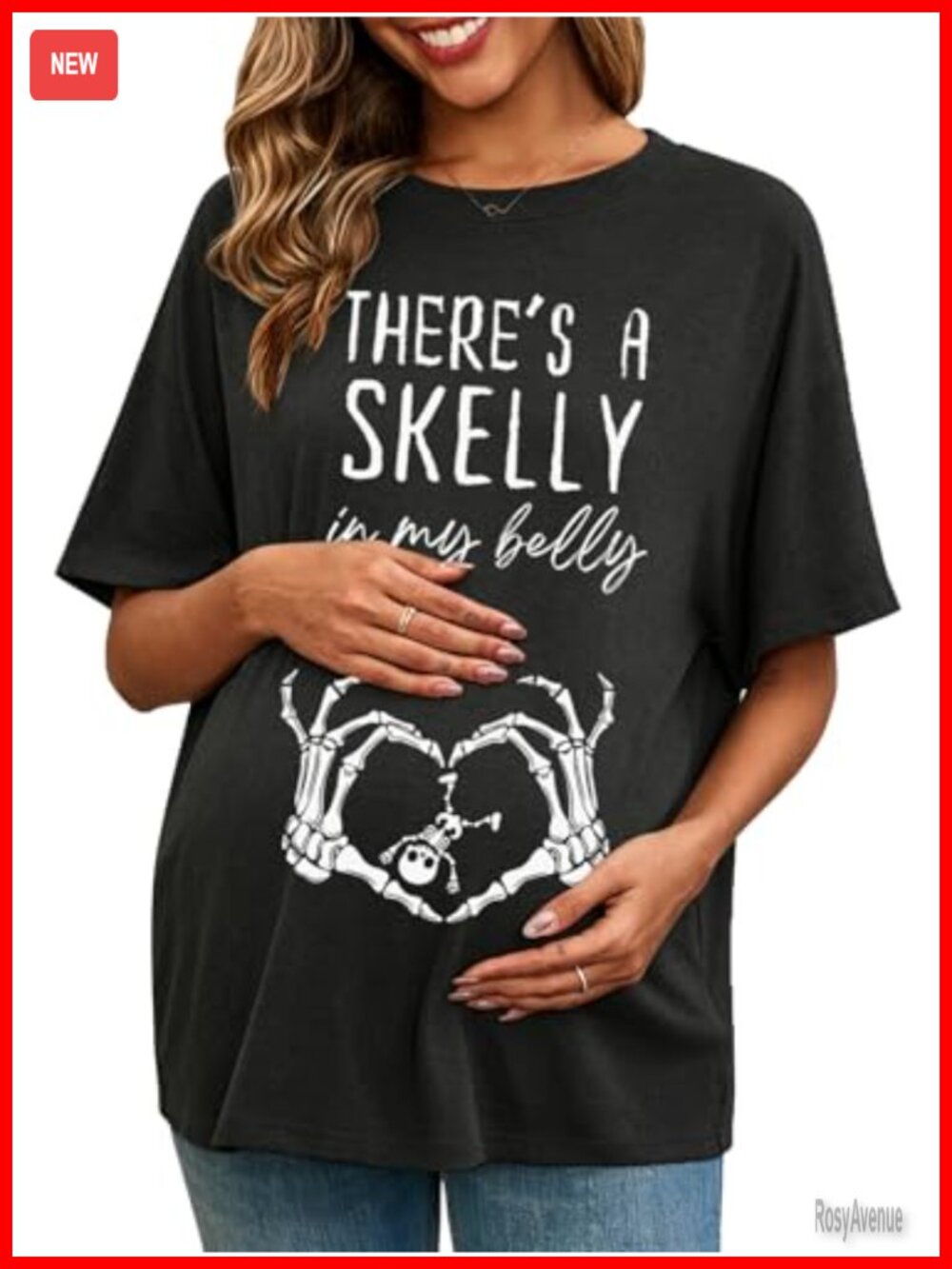 Maternity Halloween Skeleton Pregnancy Announcement Short Sleeve Tee